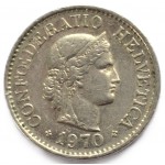 10 раппенов 1970 Швейцария - 10 rappenes 1970 Switzerland