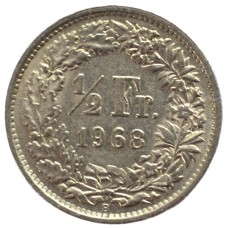 1/2 франка 1968 Швейцария - 1/2 franc 1968 Switzerland