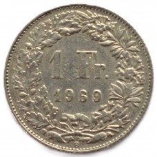 1 франк 1969 Швейцария - 1 francs 1969 Switzerland 