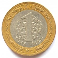 1 лира 2012 Турция - 1 lira 2012 Turkey, из оборота