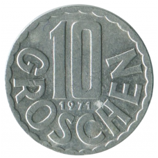 10 грошей 1971 Австрия - 10 groschen 1971 Austria