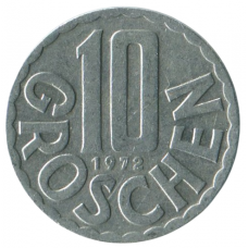 10 грошей 1972 Австрия - 10 groschen 1972 Austria 10 грошей 1972 Австрия - 10 groschen 1972 Austria