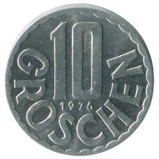 10 грошей 1976 Австрия - 10 groschen 1976 Austria 10 грошей 1976 Австрия - 10 groschen 1976 Austria