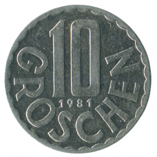 10 грошей 1981 Австрия - 10 groschen 1981 Austria