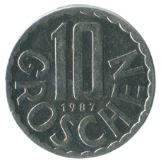 10 грошей 1987 Австрия - 10 groschen 1987 Austria 10 грошей 1987 Австрия - 10 groschen 1987 Austria