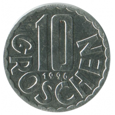 10 грошей 1996 Австрия - 10 groschen 1996 Austria 10 грошей 1996 Австрия - 10 groschen 1996 Austria