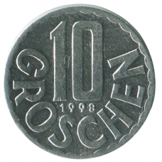 10 грошей 1998 Австрия - 10 groschen 1998 Austria 10 грошей 1998 Австрия - 10 groschen 1998 Austria