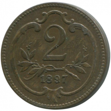 2 геллера 1897 Австрия - 2 hellers 1897 Austria 2 геллера 1897 Австрия - 2 hellers 1897 Austria