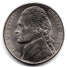 5 центов 2001 США - 5 cents 2001 USA, P