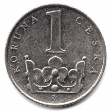 1 крона 1994 Чехия - 1 koruna 1994 Czech Republic, из оборота