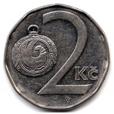 2 кроны 1993 Чехия - 2 krone 1993 Czech Republic, из оборота