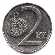 2 кроны 1995 Чехия - 2 krone 1995 Czech Republic, из оборота