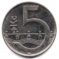 5 крон 2010 Чехия - 5 krone 2010 Czech Republic, из оборота