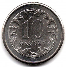 10 грошей 1992 Польша - 10 groszy 1992 Poland, из оборота