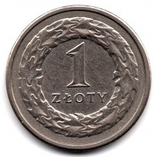 1 злотый 1990 Польша - 1 zloty 1990 Poland, из оборота