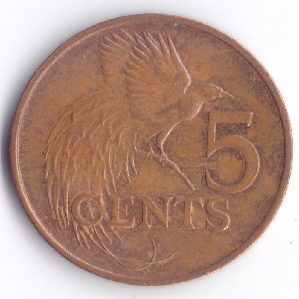 5 центов 1980 Тринидад и Тобаго - 5 cents 1980 Trinidad and Tobago, из оборота