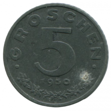 5 грошей 1950 Австрия - 5 groschen 1950 Austria