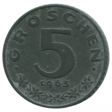 5 грошей 1963 Австрия - 5 groschen 1963 Austria