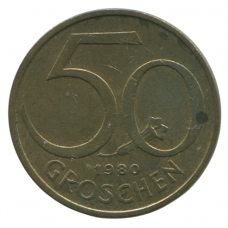 50 грошей 1980 Австрия - 50 groschen 1980 Austria