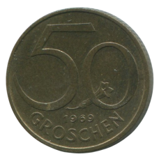 Монета 50 грошей 1969 Австрия - 50 groschen 1969 Austria