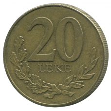 20 лек 1996 Албания - 20 leks 1996 Albania, из оборота