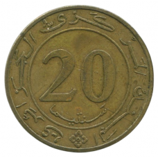 20 сантимов 1987 Алжир - 20 centimes 1987 Algeria