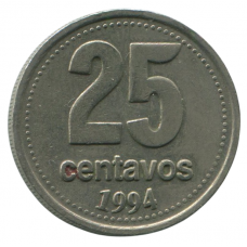 Монета 25 сентаво 1994 Аргентина - 25 centavos 1994 Argentina