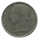 5 франков 1964 Бельгия - 5 francs 1964 Belgium