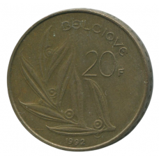 20 франков 1992 Бельгия - 20 francs 1992 Belgium