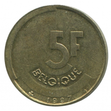 5 франков 1987 Бельгия - 5 Franc 1987 Belgium