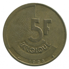 5 франков 1986 Бельгия - 5 francs 1986 Belgium