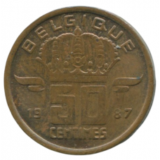 50 сантимов 1987 Бельгия - 50 centimes 1987 Belgium