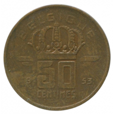 50 сантимов 1953 Бельгия - 50 centimes 1953 Belgium