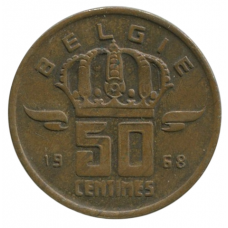 50 сантимов 1968 Бельгия - 50 centimes 1968 Belgium