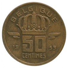 50 сантимов 1959 Бельгия - 50 centimes 1959 Belgium