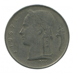 1 франк 1967 Бельгия - 1 franc 1967 Belgium