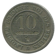 10 сантимов 1862 Бельгия - 10 centimes 1862 Belgium