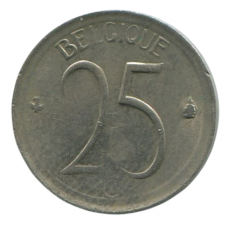 25 сантимов 1967 Бельгия - 25 centimes 1967 Belgium