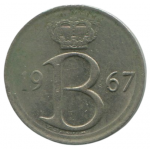25 сантимов 1967 Бельгия - 25 centimes 1967 Belgium