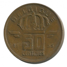 50 сантимов 1955 Бельгия - 50 centimes 1955 Belgium