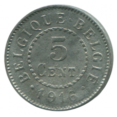 5 сентим 1916 Бельгия - 5 centime 1916 Belgium