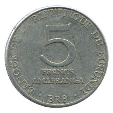 5 франков 1980 года Бурунди - 5 FRANC 1980 года Burundi