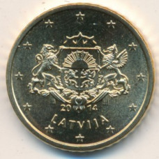 50 евроцентов 2014 Латвия - 50 euro cent 2014 Latvia, из оборота