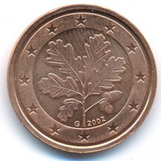 2 евроцента 2002 Германия - 2 euro cent 2002 Germany, G, из оборота