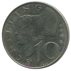 10 шиллингов 1990 Австрия - 10 schilling 1990 Austria