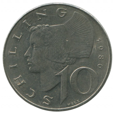 10 шиллингов 1986 Австрия - 10 schilling 1986 Austria