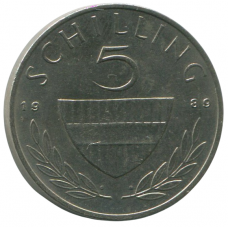 5 шиллингов 1989 Австрия - 5 schilling 1989 Austria