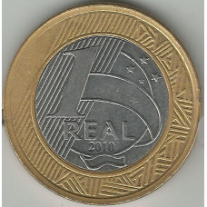 Монета 1 реал 2010 Бразилия