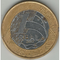 Монета 1 реал 2007 Бразилия