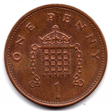 1 пенни 1995 Великобритания - 1 penny 1995 Great Britain, из оборота